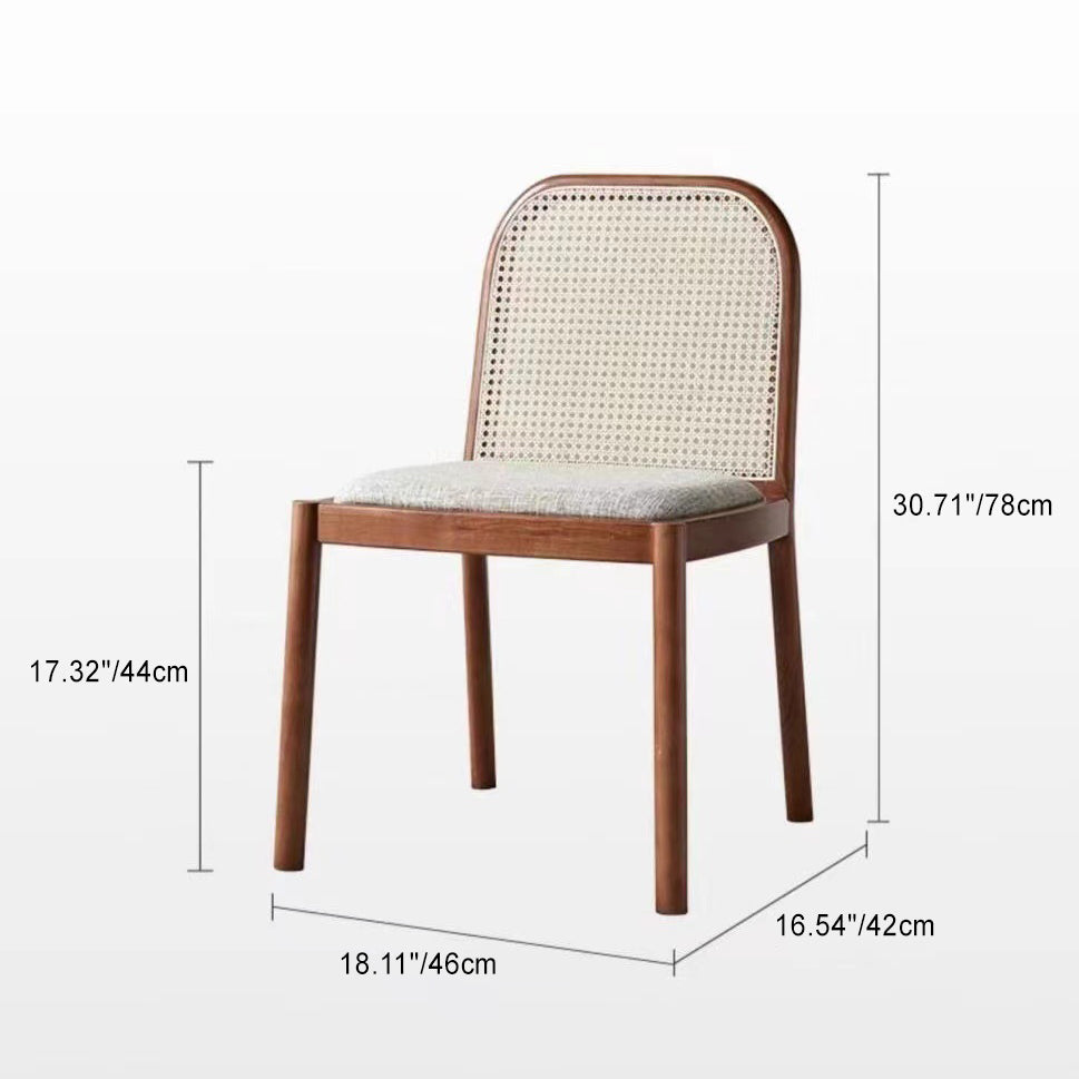 Chinese Woven Wood Fabric Dining Chair