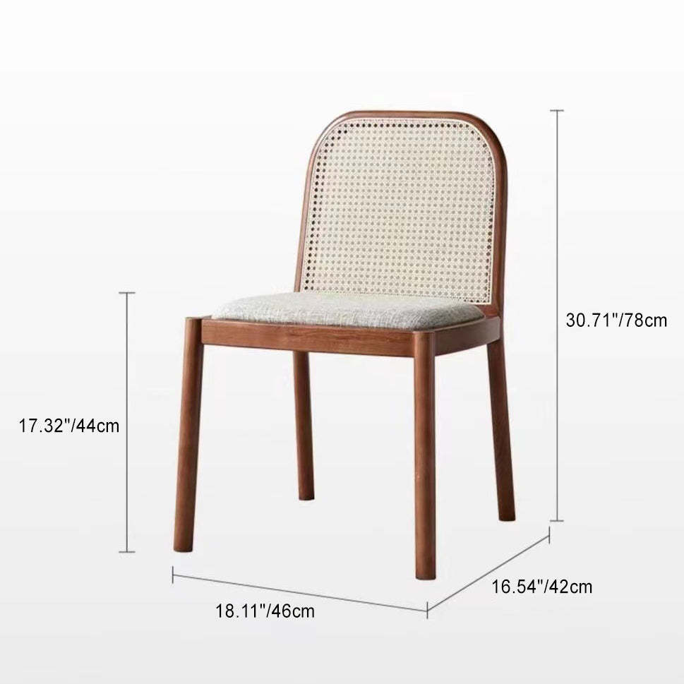 Chinese Woven Wood Fabric Dining Chair