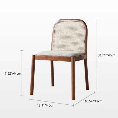 Chinese Woven Wood Fabric Dining Chair
