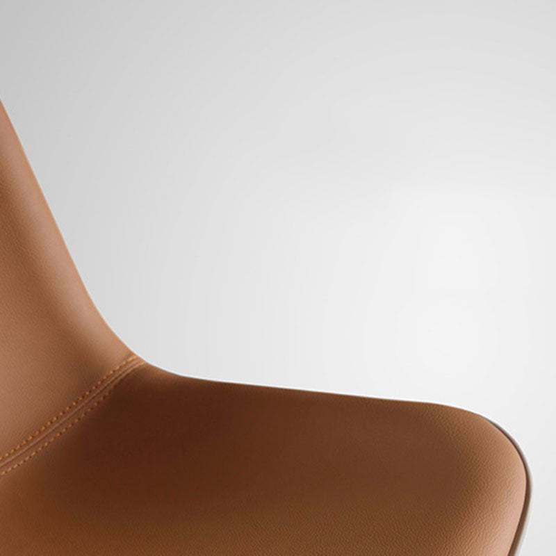 Modern Cowhide Steel Curved Dining Chair
