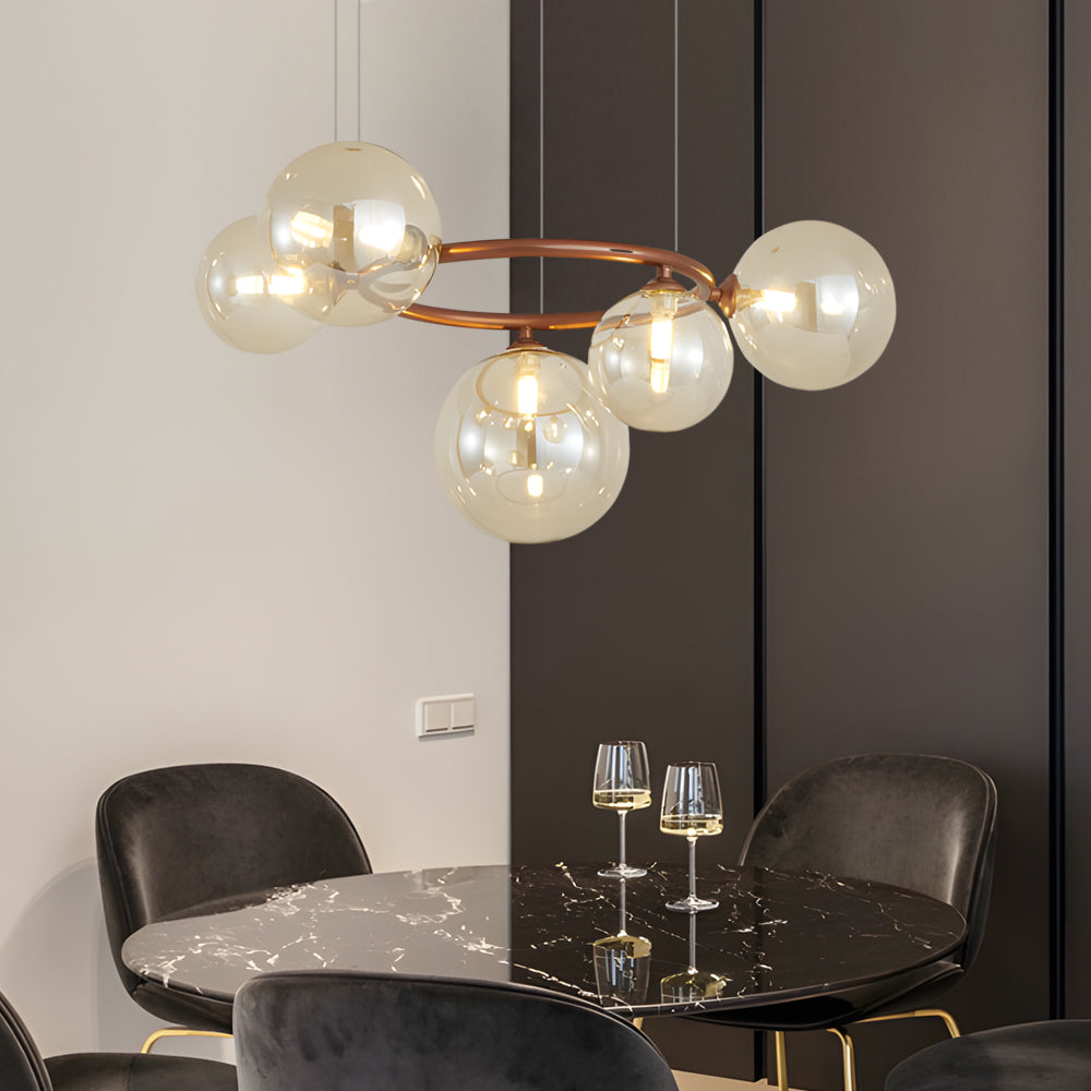 5/7/9-Light Glass Ball Circular Contemporary Chandelier
