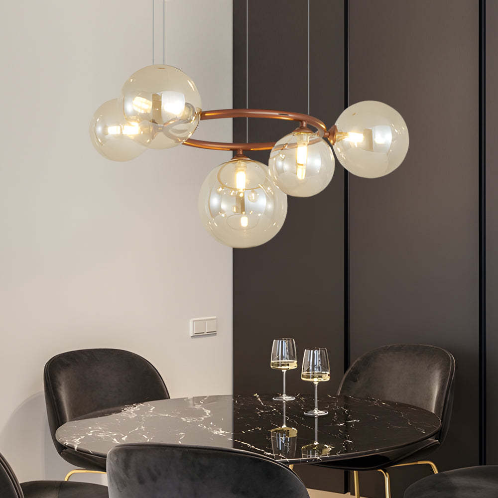 5/7/9-Light Glass Ball Circular Contemporary Chandelier