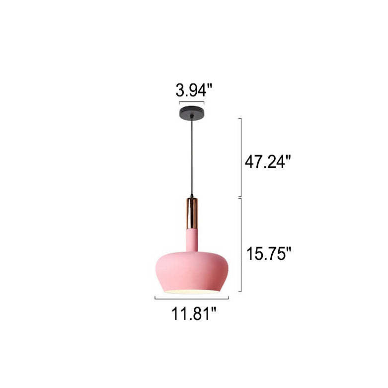 Nordic Macaron Aluminum Dome Bottle Pendant Light