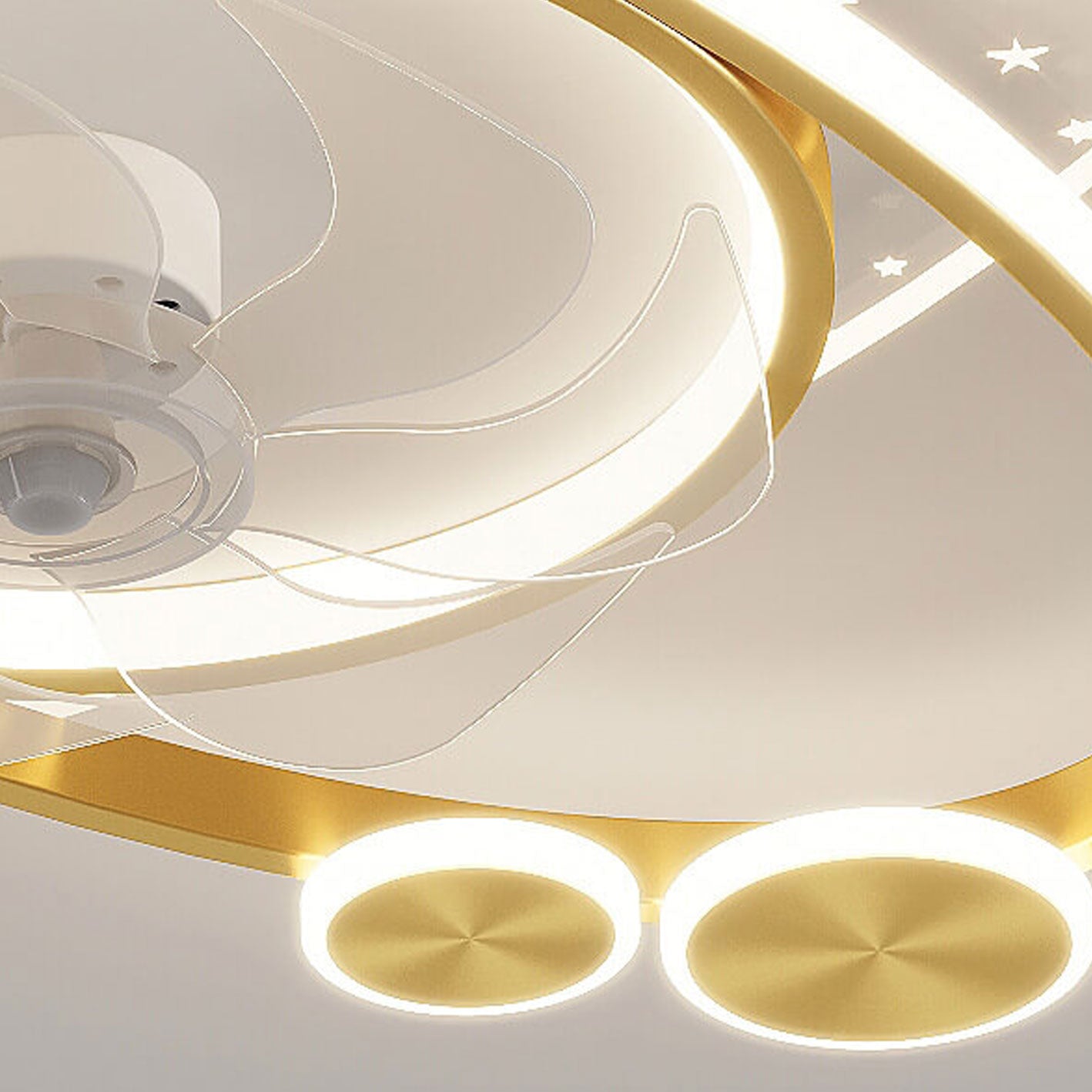 Modern Planet Star Effect LED Flush Mount Fan Light