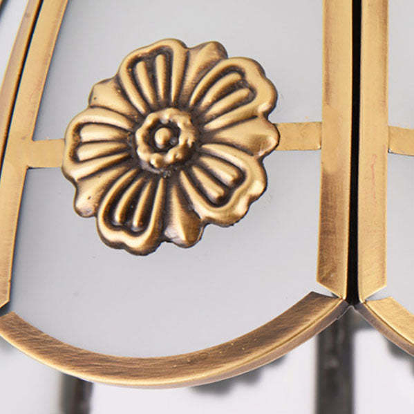 European Brass Glass Cone Ceiling Light