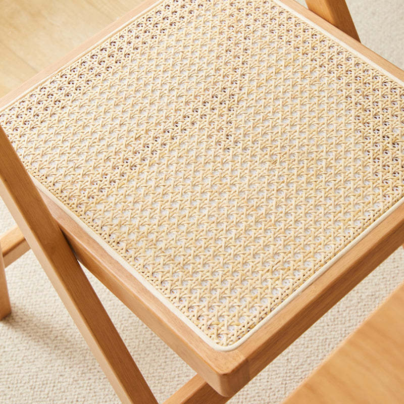 Vintage Rattan Rubberwood Dining Chair — B - Upgraded / Original Wood Color