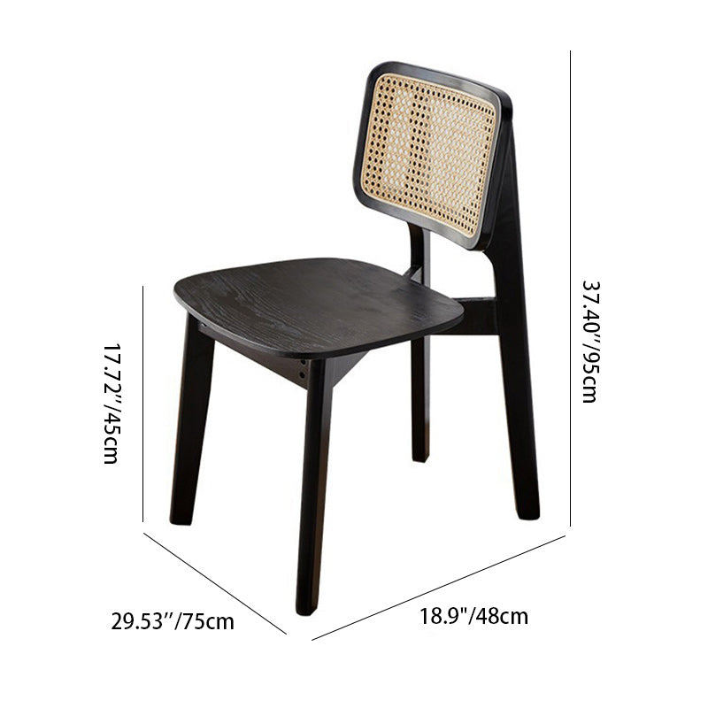 Minimalist Skeleton Wood Rattan Dining Chair