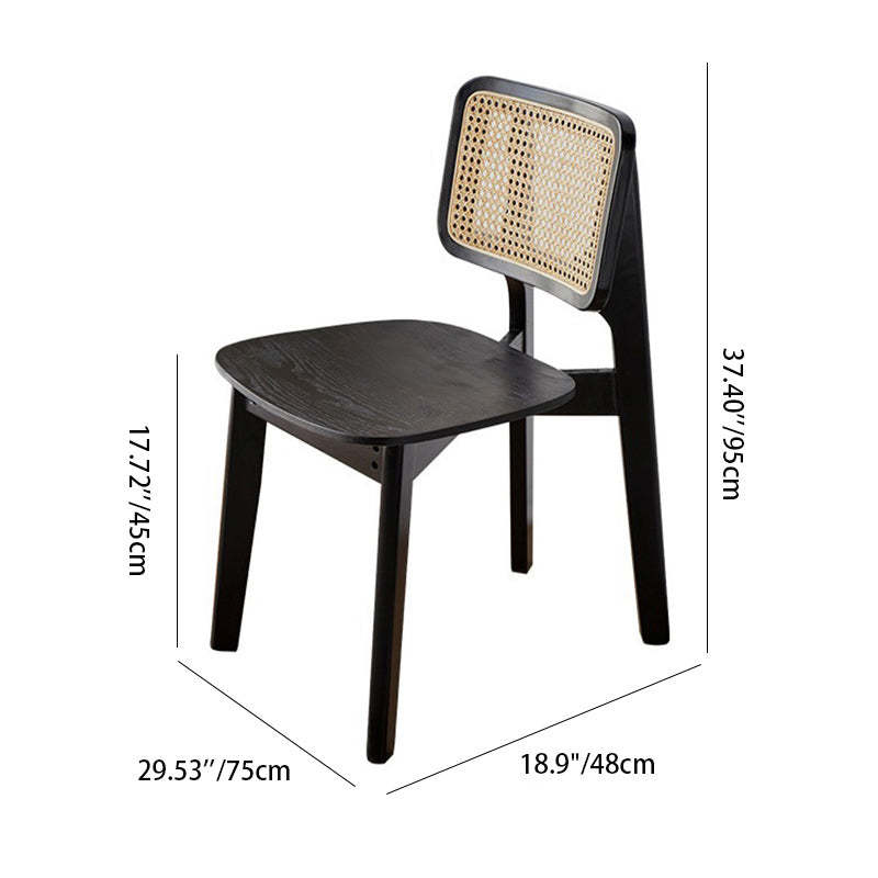 Minimalist Skeleton Wood Rattan Dining Chair