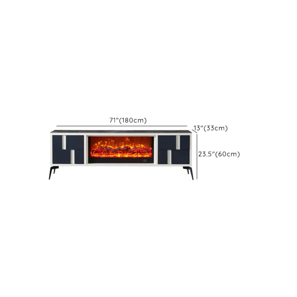 Modern Stone TV Stand with Fireplace