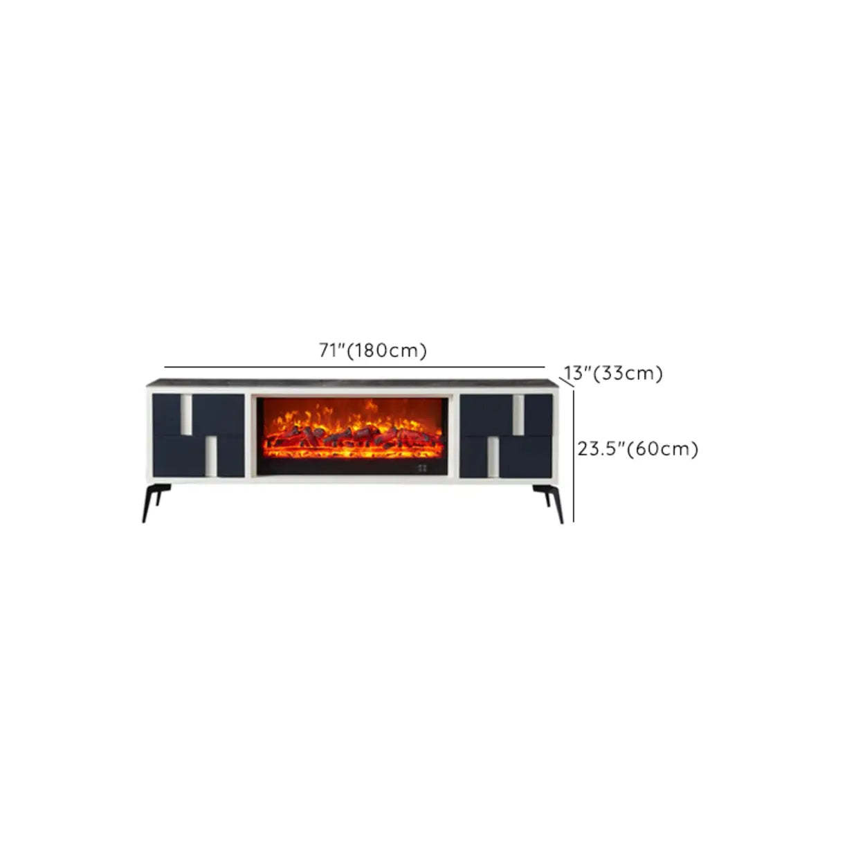 Modern Stone TV Stand with Fireplace