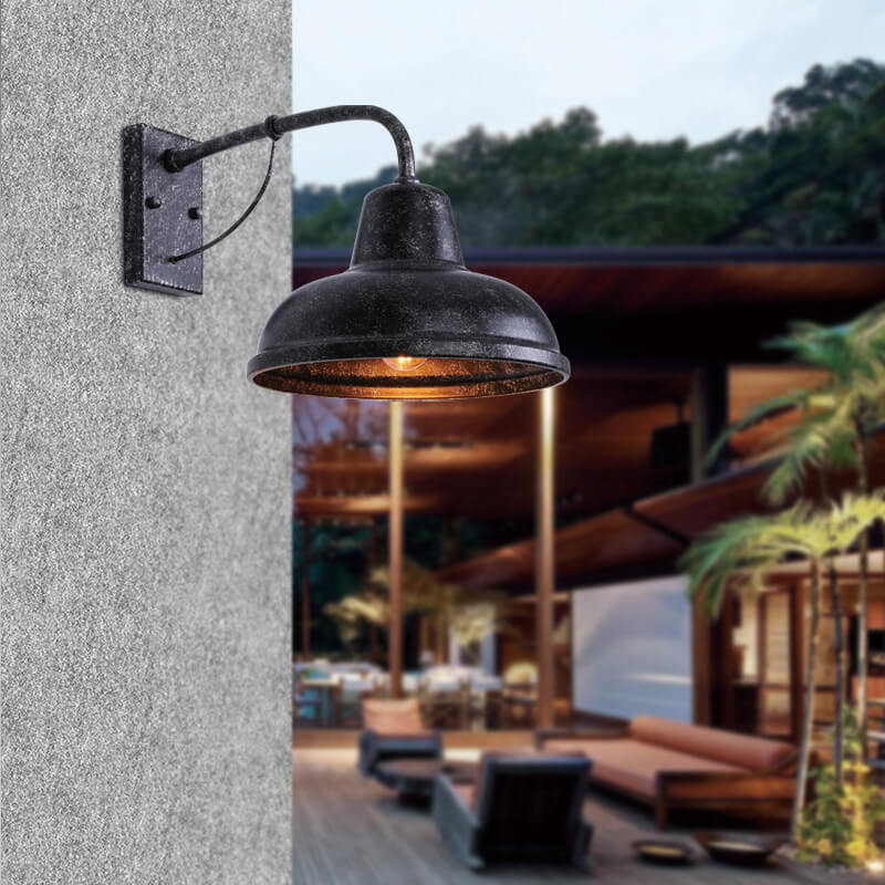 Black industrial gooseneck wall sconces — Matte Black / 110V-120V (US/CA)