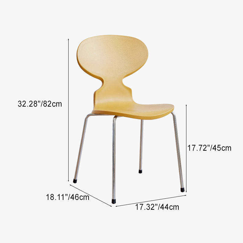 Minimalist Metal Four-Leg Chair — A / Brown