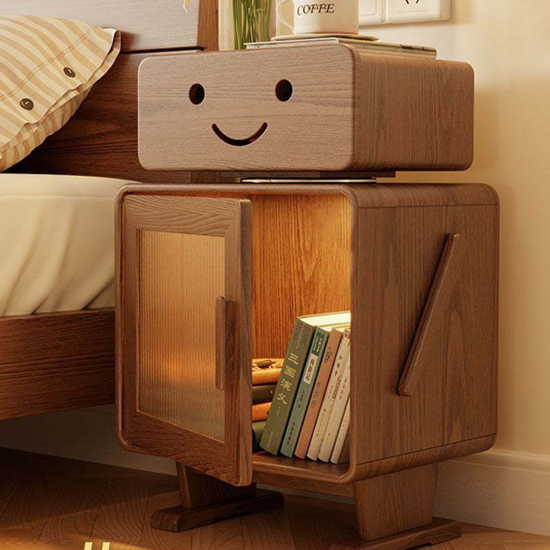 Natural creative rubberwood nightstands
