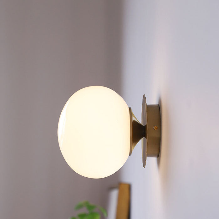 Modern Vintage Iron Glass Round Wall Sconce
