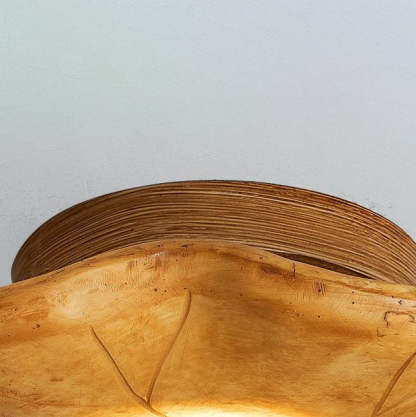 Japanese Wabi-Sabi Lotus Leaf Resin Ceiling Light