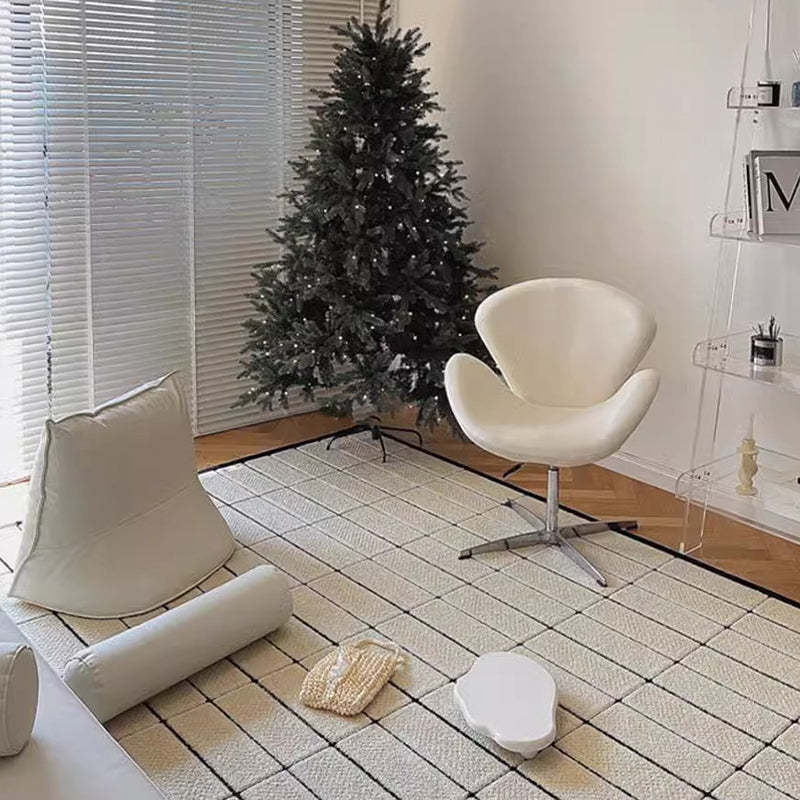 Minimalist Flannel Lambskin Movable Desk Chair