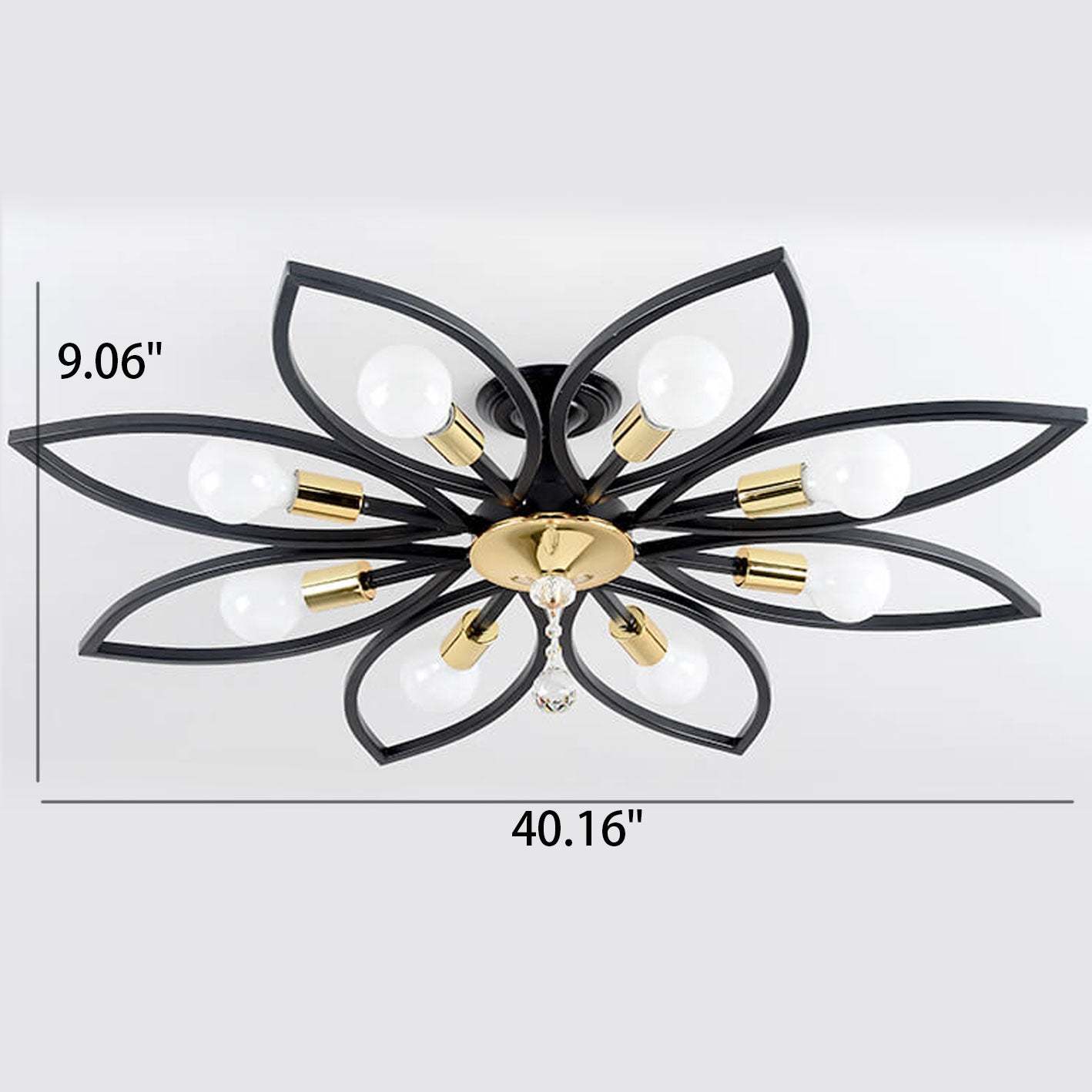 Nordic Wrought Iron Crystal 6/8-Light Flush Mount