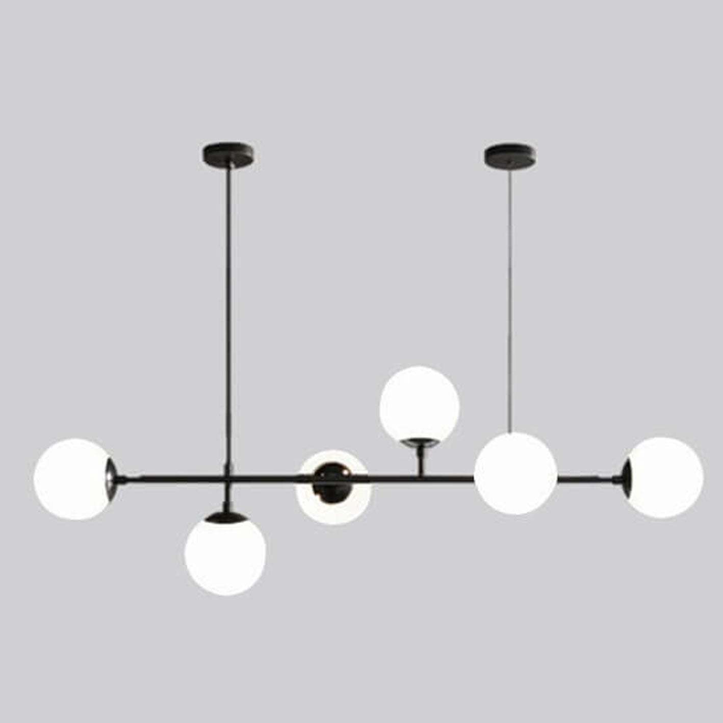 Minimalist Long Glass Globe Island Chandelier