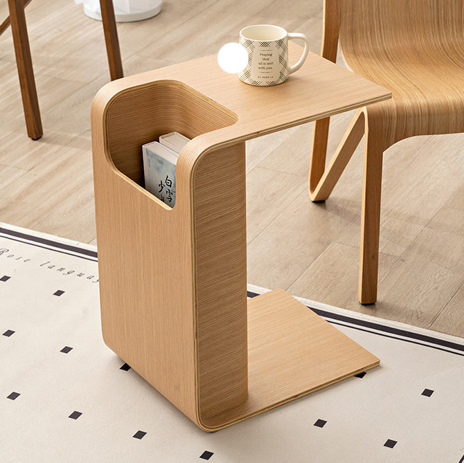 Minimalist Square Wood Coffee Table — Walnut Color