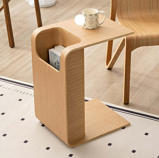 Minimalist Square Wood Coffee Table — Walnut Color
