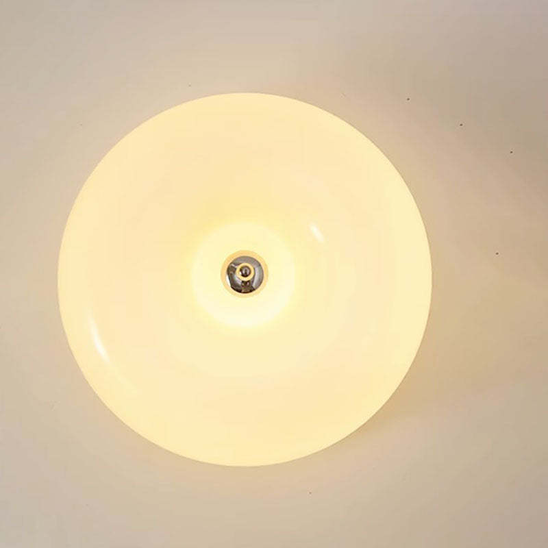 Nordic Creamy Yellow Pudding Glass Iron LED Flush Light
