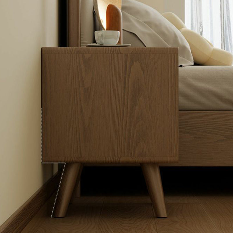 Modern Rubber Wood Bedside Nightstand