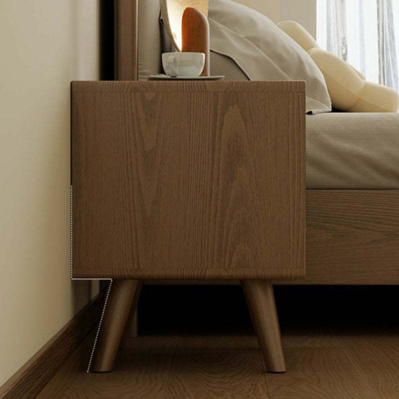 Modern Rubber Wood Bedside Nightstand