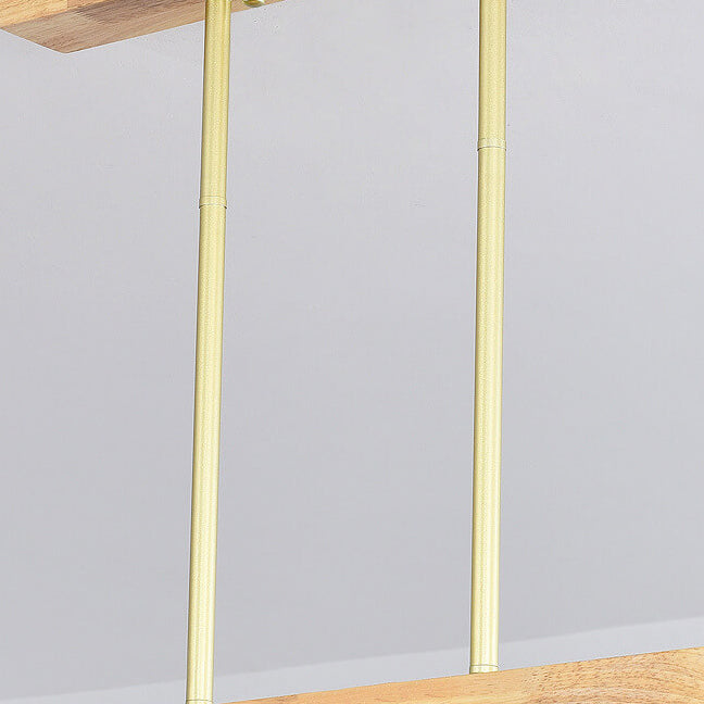 Nordic Solid Wood Cone Glass Island Chandelier