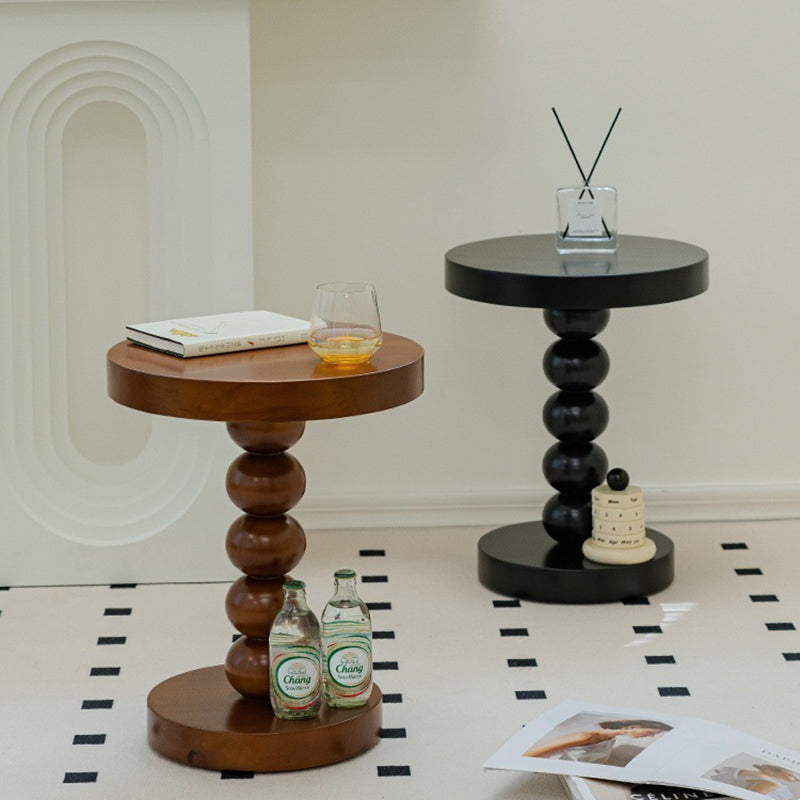 Vintage Round Beaded Wooden Coffee Table