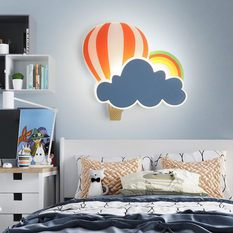 Kids Hot Air Balloon Cloud Iron Acrylic LED Wall Sconce