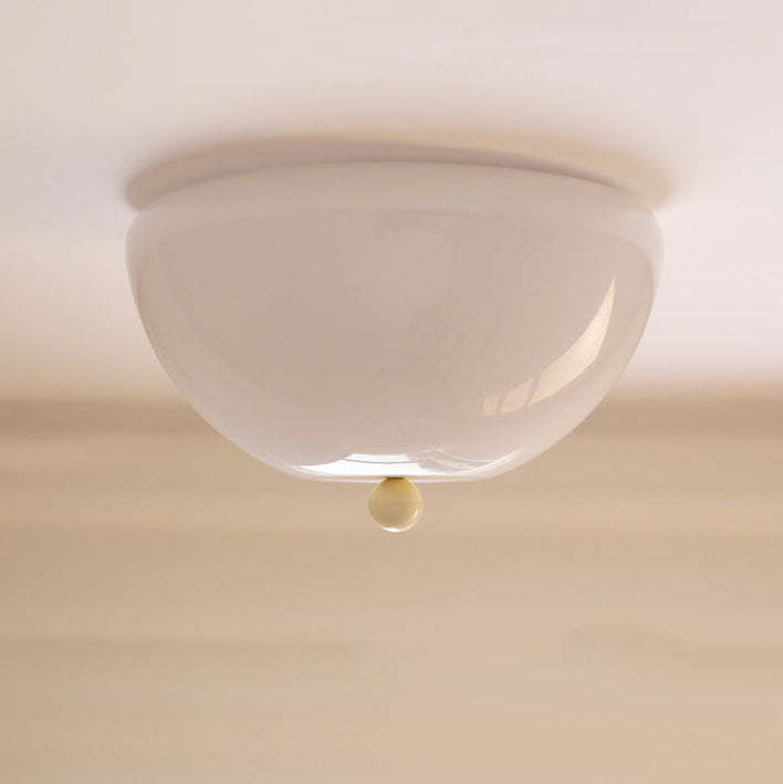 Nordic Iron Round Glass 4-Light Flush Ceiling Light