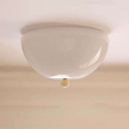 Nordic Iron Round Glass 4-Light Flush Ceiling Light