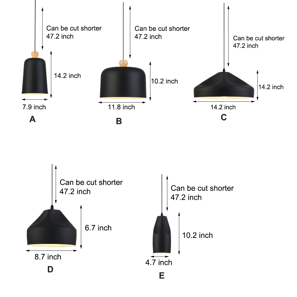 Pleat Box LED Black White Aluminum Pendant Light