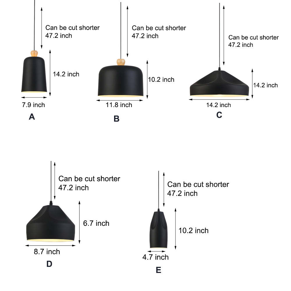 Pleat Box LED Black White Aluminum Pendant Light
