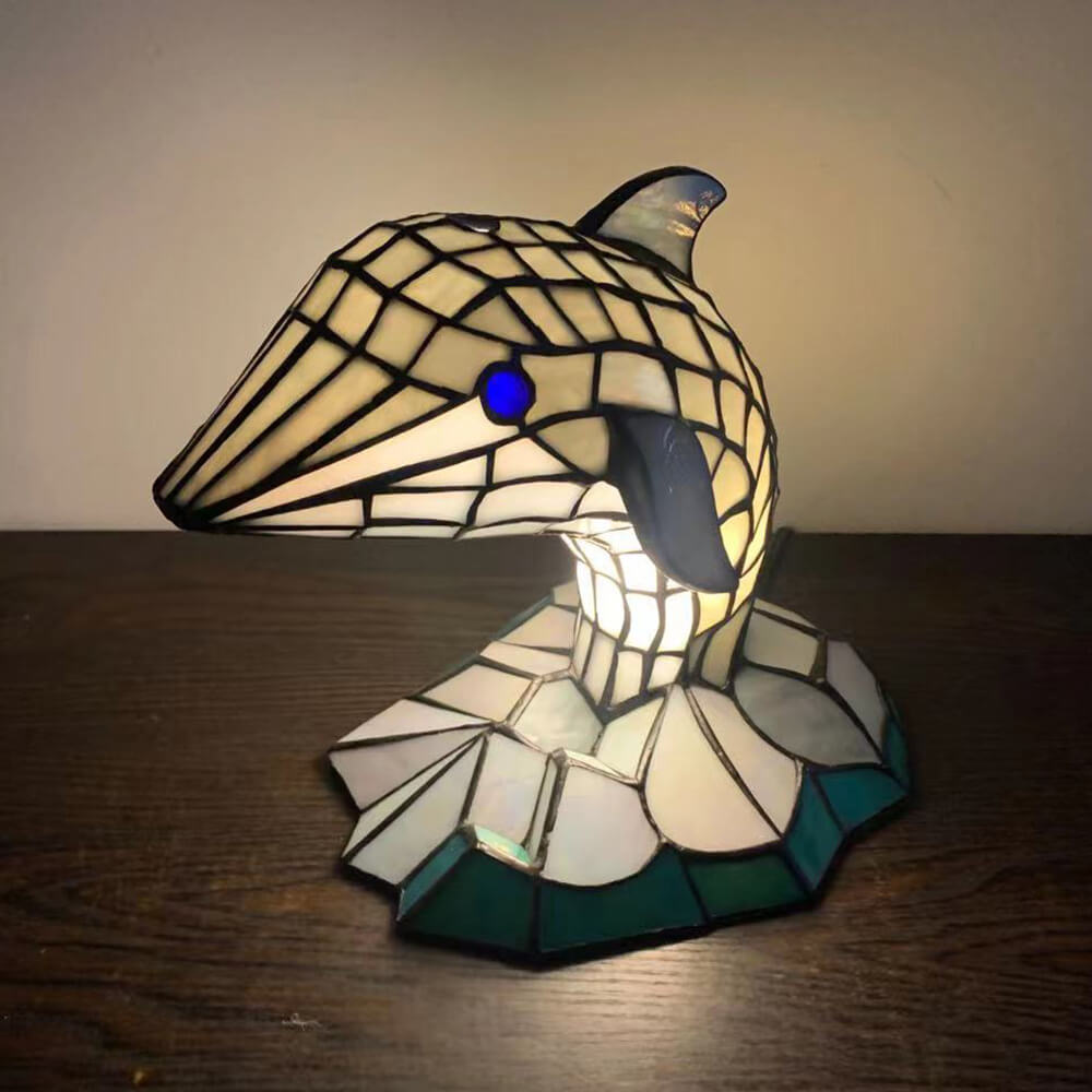 Creative tiffany animal wood table lamps — Santa Claus / 220V-240V (UK/AU)