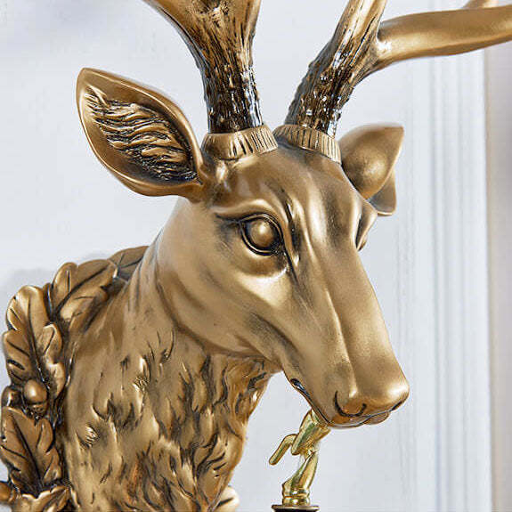European Retro Deer Head Resin Sconce