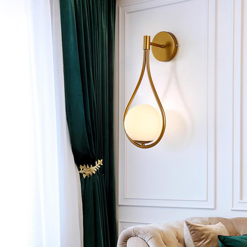 Modern Globe Water Drop Armed Sconce
