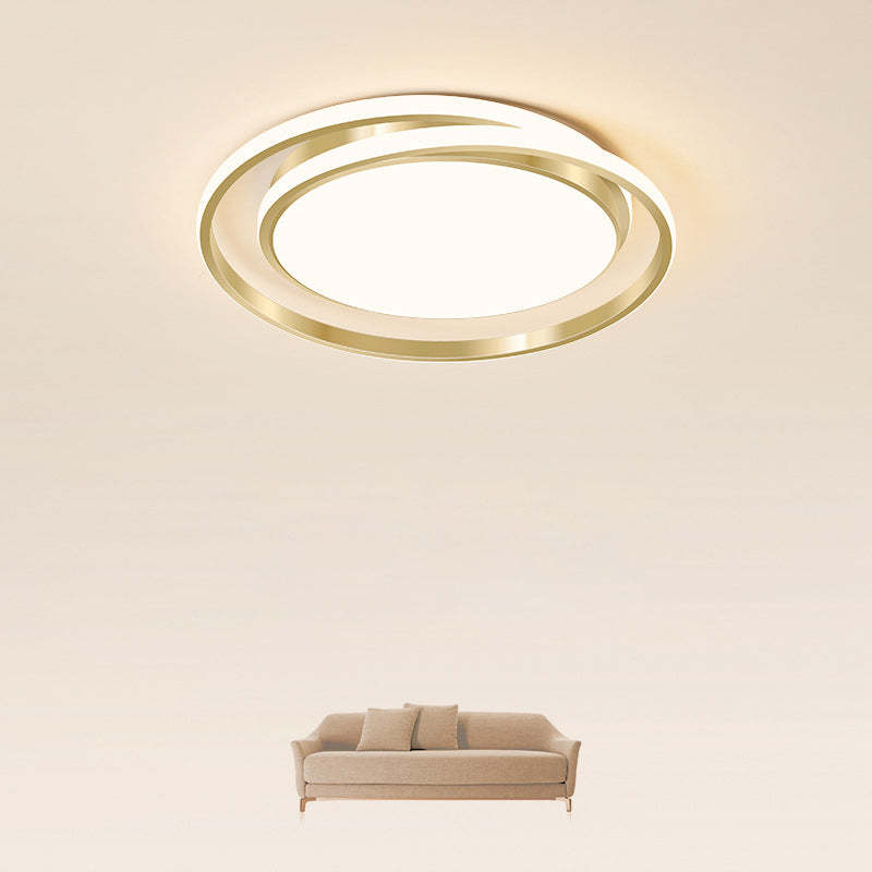 Modern Luxury Golden Circle LED Flush Mount Light