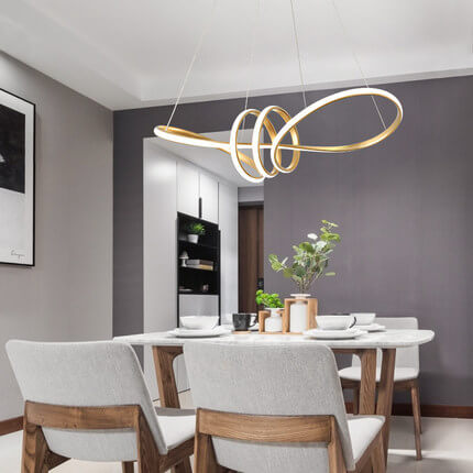 Modern Aluminum Spiral LED Chandelier