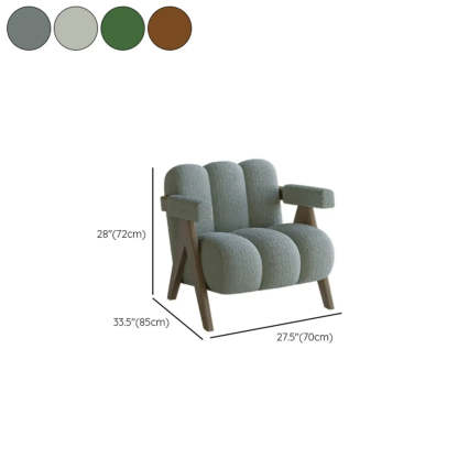 Modern Plush White Accent Chair with Arms