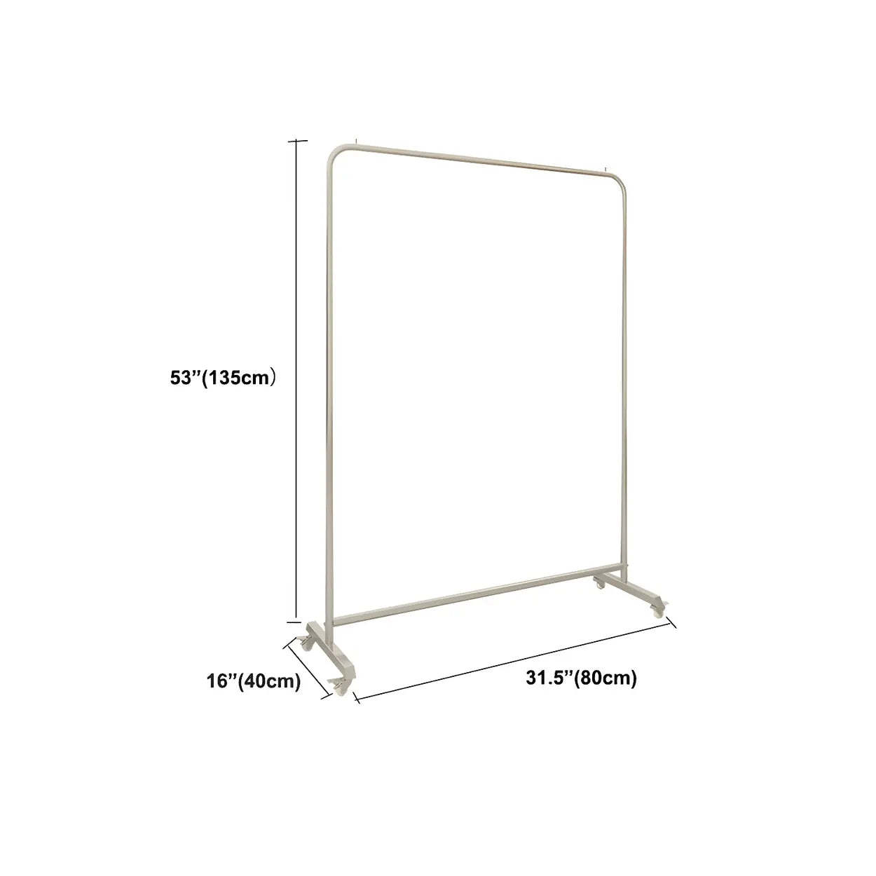 Industrial Silver Stainless Steel Coat Rack with Casters