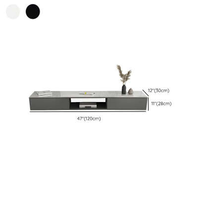 Floating Stone Cabinet Open-Storage TV Stand — White