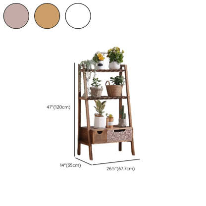 Trapezoid Wood 3-Tier Drawer Plant Stand