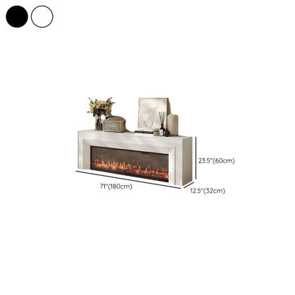 Modern White Matte Wood Fireplace TV Stand