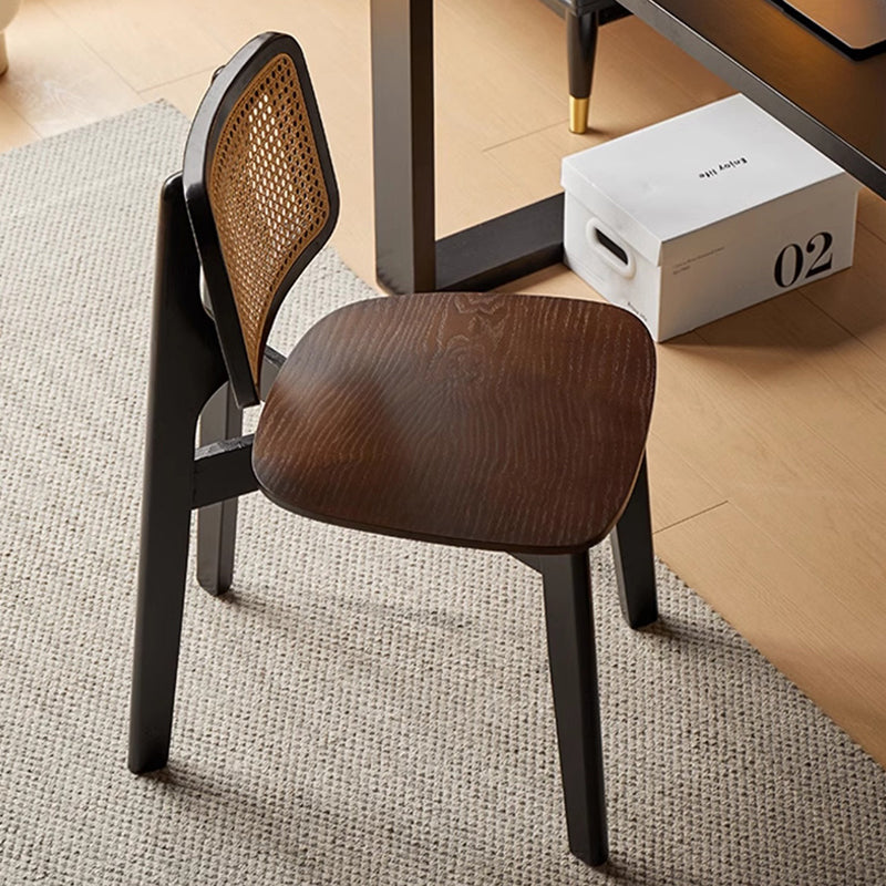 Minimalist Skeleton Wood Rattan Dining Chair