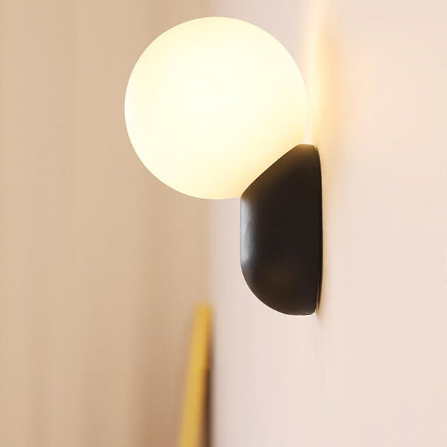 Macaron Cream Resin Glass Ball Sconce