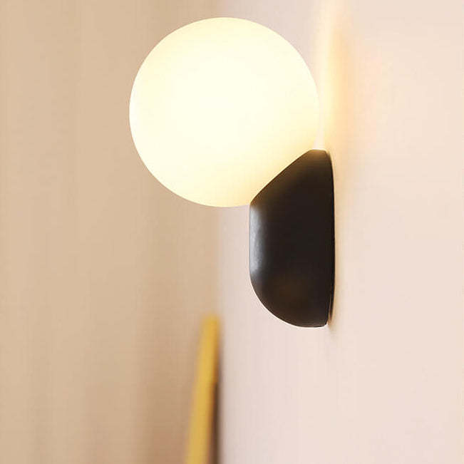Macaron Cream Resin Glass Ball Sconce