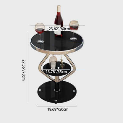 Nordic Lozenge Glass Steel End Table — Chrome / White