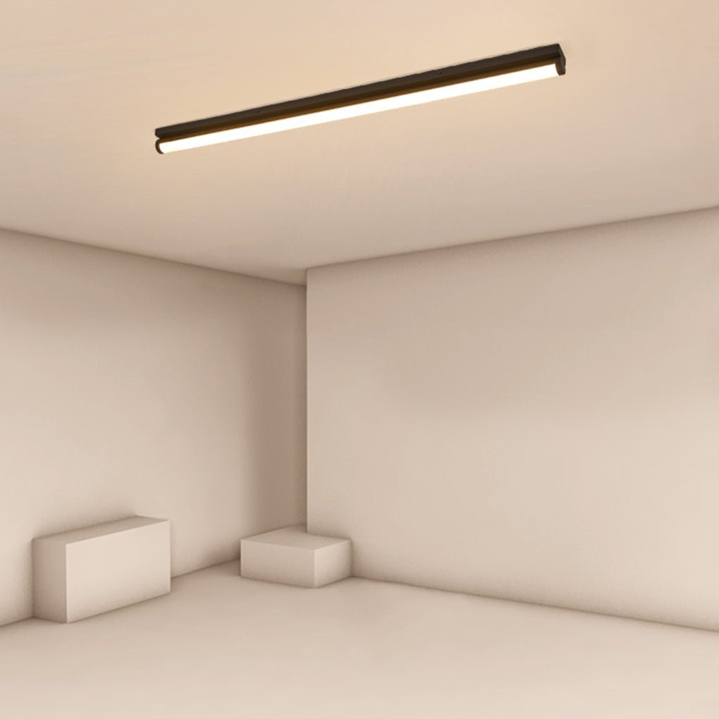 24'' 30'' Rectangular LED Modern Flush Mount Lighting White Black Ceiling Lights-Lighom