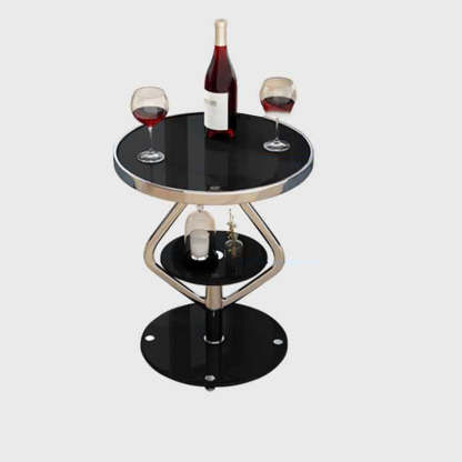 Nordic Lozenge Glass Steel End Table
